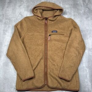 Patagonia Tan Brown Hooded Fleece Jacket